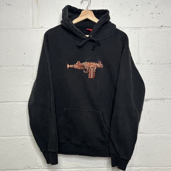 Supreme Toy Uzi Hooded Sweatshirt “Black Orange” SS19 - Picture 1 of 12